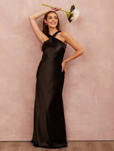 Alysia Satin - Black - Dress 2 Party