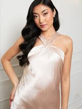 Alysia Satin - Champagne - Dress 2 Party