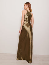 Alysia Satin - Olive - Dress 2 Party