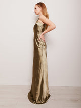 Alysia Satin - Olive - Dress 2 Party