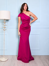 April - Magenta One Shoulder Classic Dress - Dress 2 Party