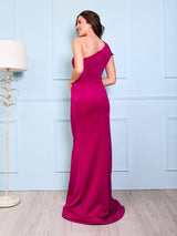 April - Magenta One Shoulder Classic Dress - Dress 2 Party