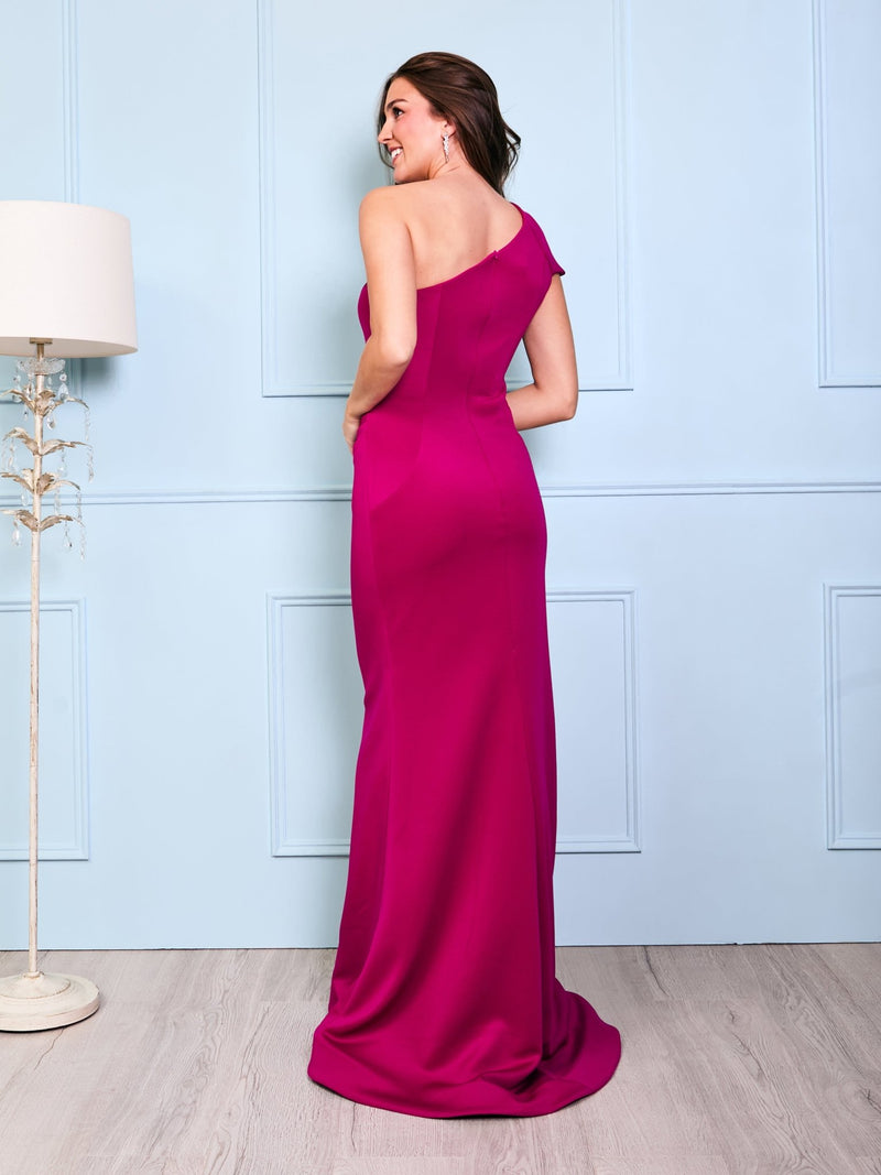 April - Magenta One Shoulder Classic Dress - Dress 2 Party