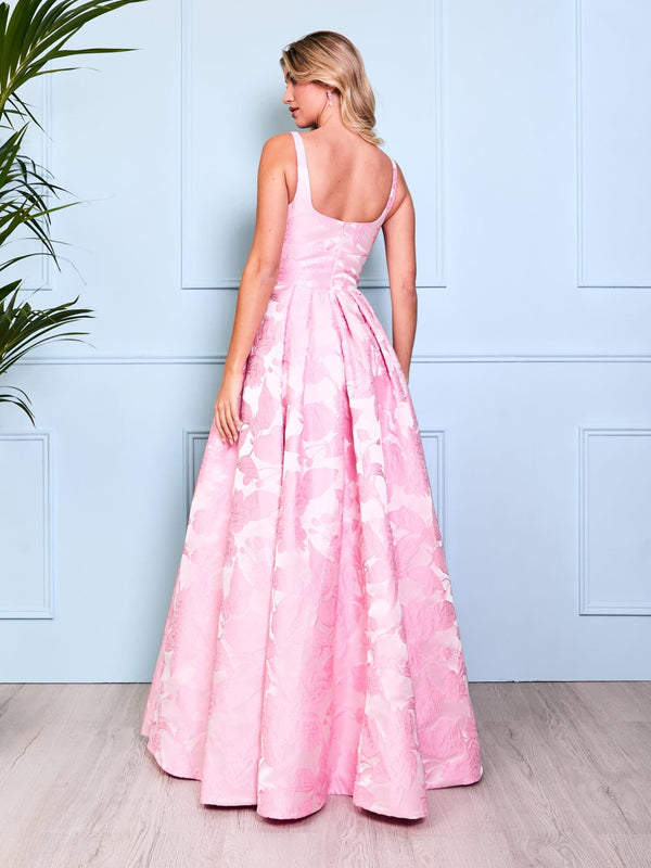 Ariella - Pink Square Neck Ball Gown - Dress 2 Party