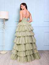 Beau - Sage Tiered Glitter Tulle Ballgown - Dress 2 Party