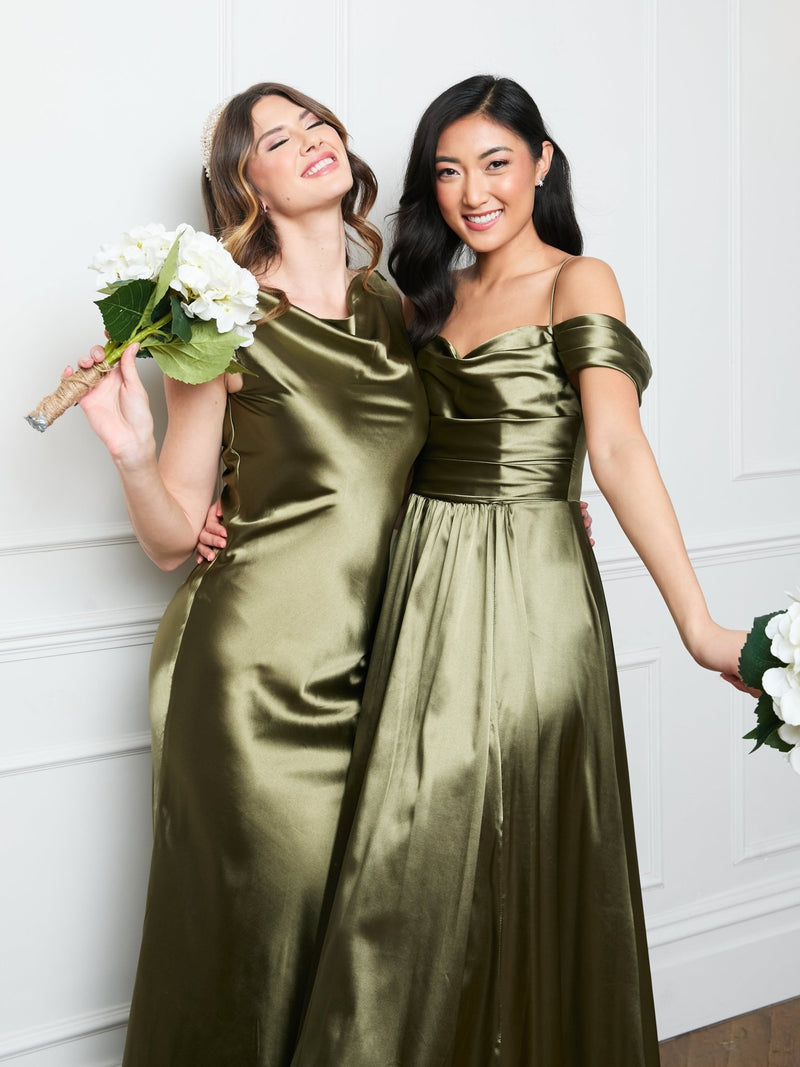 Camilla Satin - Olive - Dress 2 Party