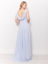 Cressida - Light Blue Cowl Back Bridesmaid Dress - Dress 2 Party