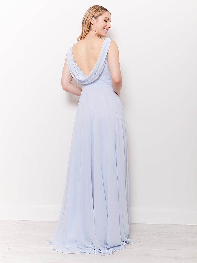 Cressida - Light Blue Cowl Back Bridesmaid Dress - Dress 2 Party