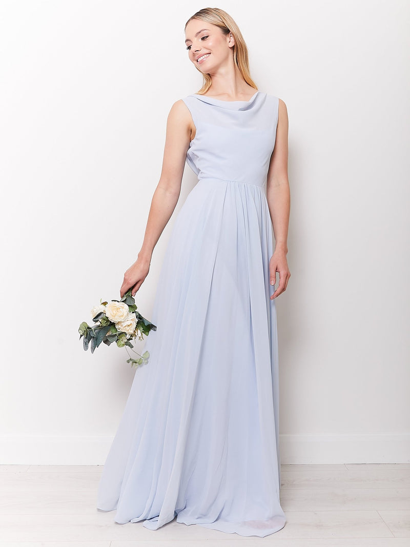 Cressida - Light Blue Cowl Back Bridesmaid Dress - Dress 2 Party