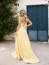 Felicity - Lemon Satin Ball Gown - Dress 2 Party