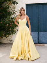 Felicity - Lemon Satin Ball Gown - Dress 2 Party