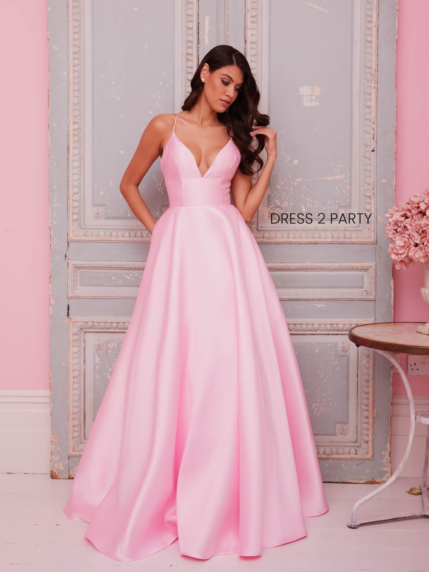 Light pink evening gowns shops