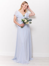 Juliette - Light Blue Draped Front Bridesmaid Dress - Dress 2 Party