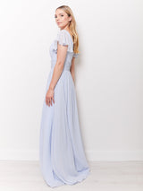 Juliette - Light Blue Draped Front Bridesmaid Dress - Dress 2 Party