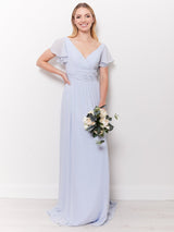 Juliette - Light Blue Draped Front Bridesmaid Dress - Dress 2 Party