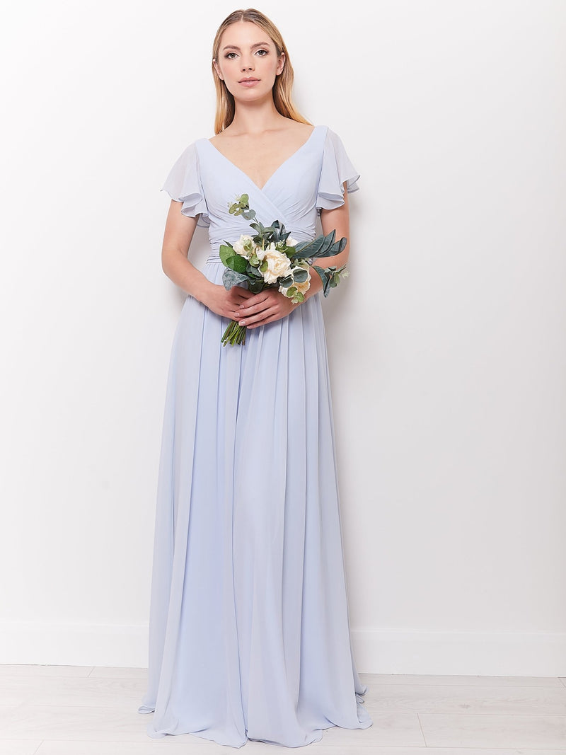 Juliette - Light Blue Draped Front Bridesmaid Dress - Dress 2 Party