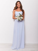 Kitty - Sky Blue Bridesmaid Dress with Square Neckline - Dress 2 Party