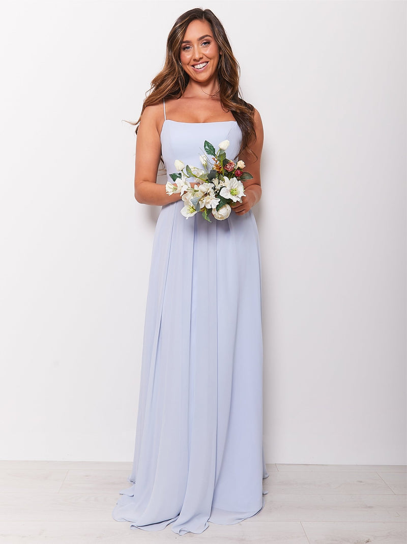 Kitty - Sky Blue Bridesmaid Dress with Square Neckline - Dress 2 Party