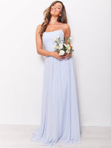 Kitty - Sky Blue Bridesmaid Dress with Square Neckline - Dress 2 Party