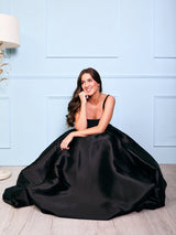 Lola - Black Matt Satin Ball Gown - Dress 2 Party