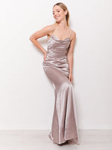 Nell Satin - Mink - Dress 2 Party