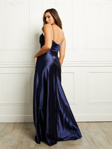 Nell Satin - Navy - Dress 2 Party