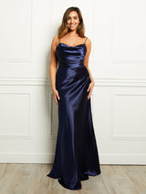 Nell Satin - Navy - Dress 2 Party