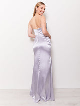 Nell Satin - Silver - Dress 2 Party