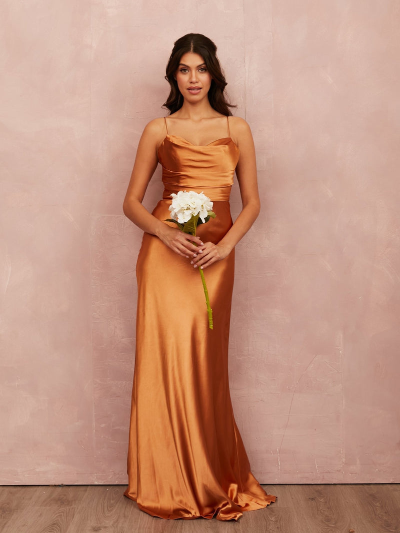 Nell Satin - Terracotta - Dress 2 Party