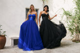 Nicole - Royal Blue Satin and Tulle Ball Gown - Dress 2 Party