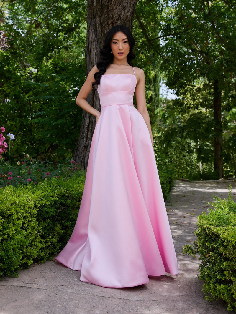 Rebecca Light Pink A line Prom Dress