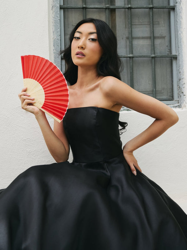 Sasha - Black Best Selling Strapless Satin Ball Gown - Dress 2 Party