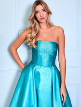 Summer - Strapless Ball Gown With Pockets - Dress 2 Party