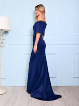 Suzannah - Blue Formal Evening Gown with Sleeves - Dress 2 Party